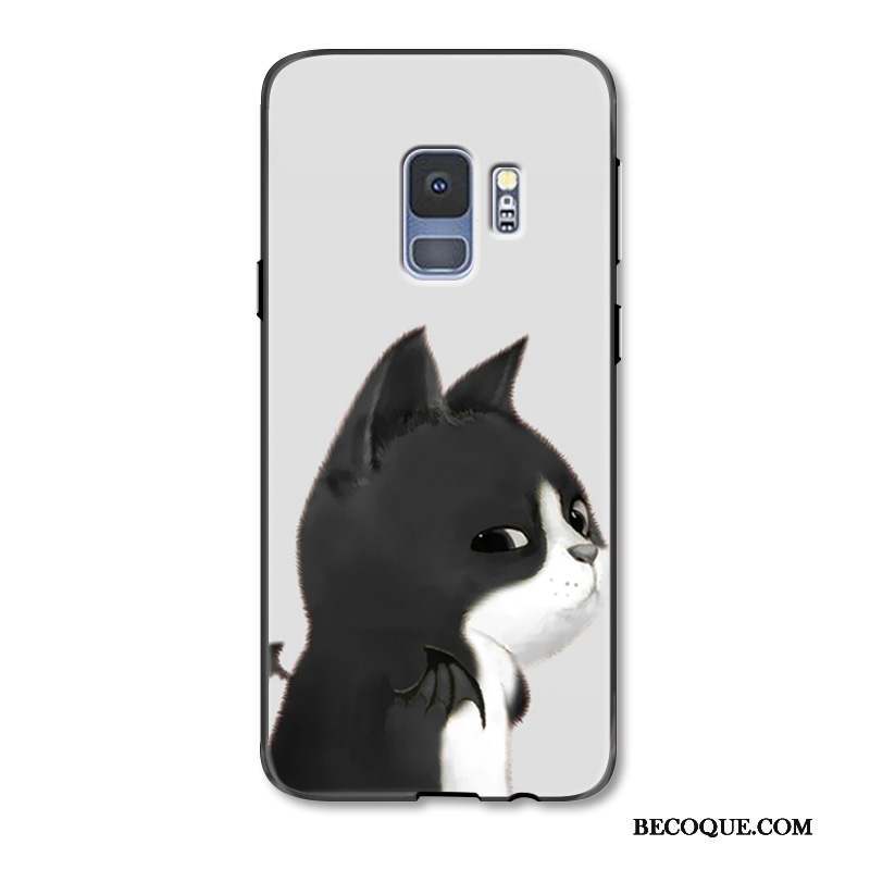 Samsung Galaxy S9+ Coque Étui Amoureux Dessin Animé Ange Protection Chat