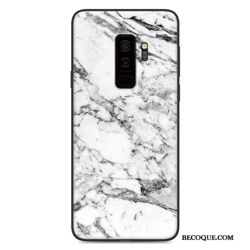 Samsung Galaxy S9 Coque Étui Bleu Peinture Bois Délavé En Daim Vintage