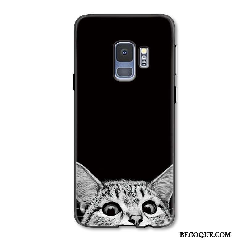 Samsung Galaxy S9 Coque Étui Créatif Gaufrage Protection Drôle Noir