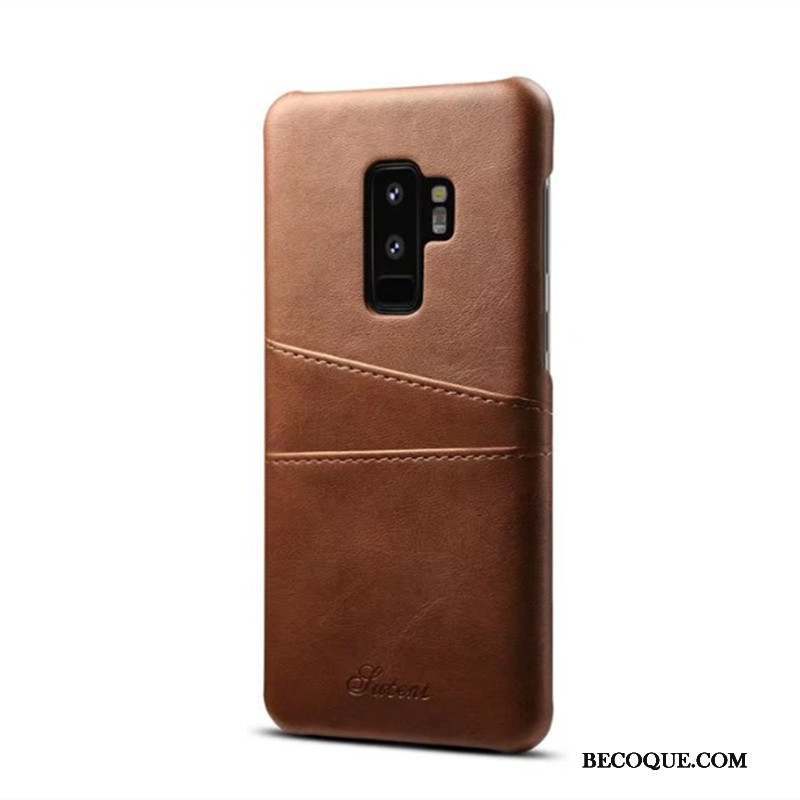 Samsung Galaxy S9 Cuir Carte Coque Petit Étui Jaune