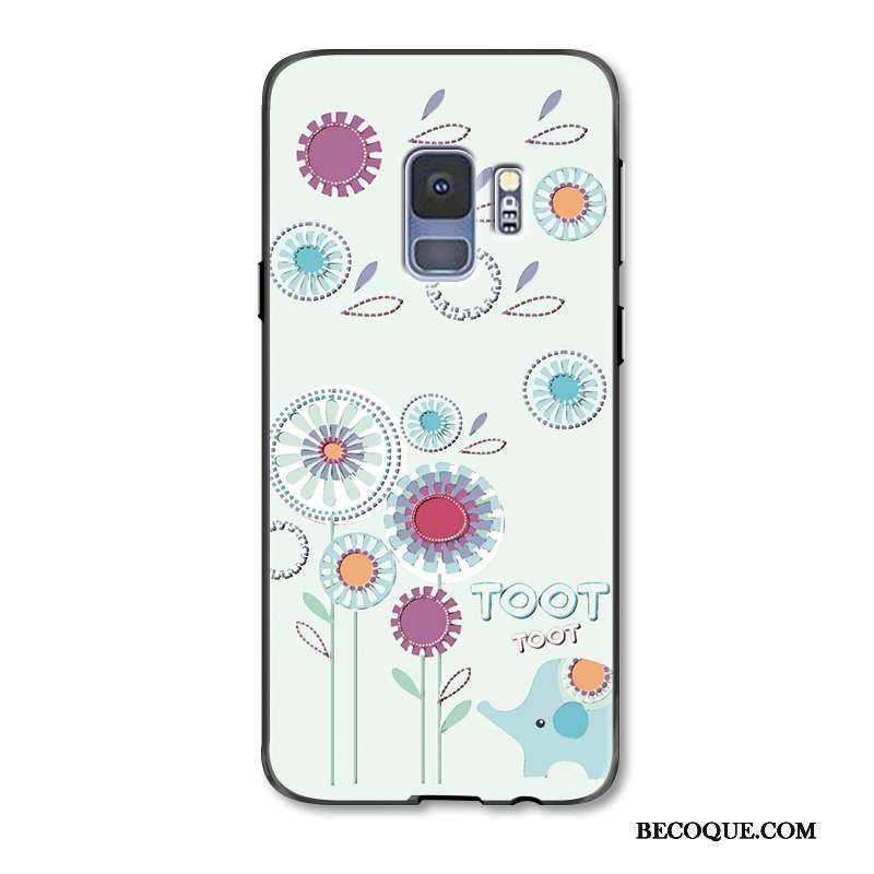 Samsung Galaxy S9+ Dessin Animé Mode Rose Grand Ornements Suspendus Coque De Téléphone