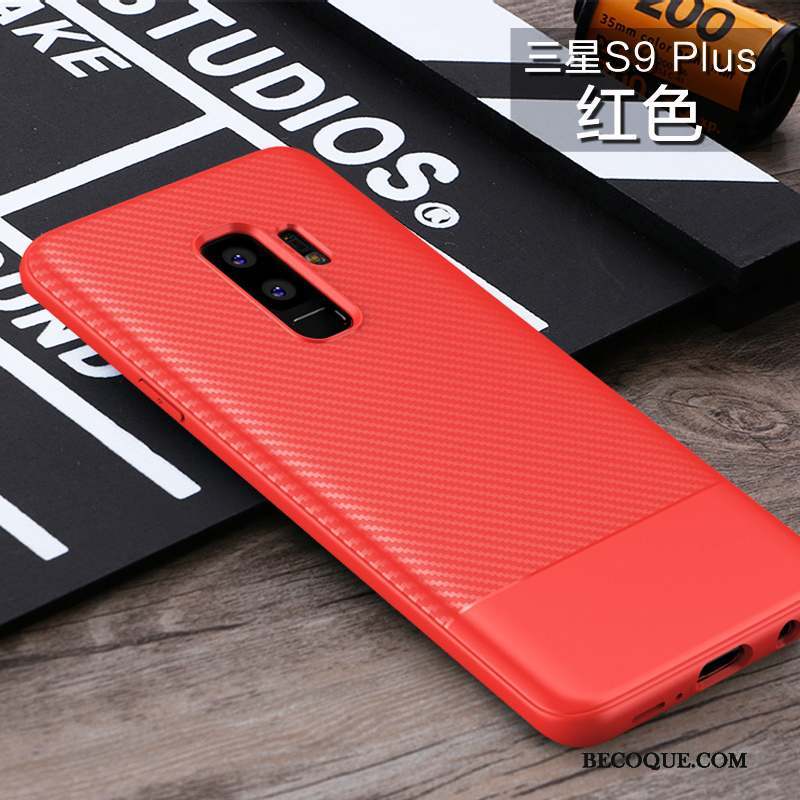 Samsung Galaxy S9+ Délavé En Daim Protection Silicone Bleu Coque De Téléphone Fluide Doux