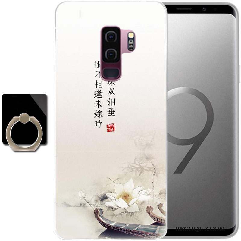 Samsung Galaxy S9+ Incassable Protection Coque De Téléphone Violet Peinture Étui