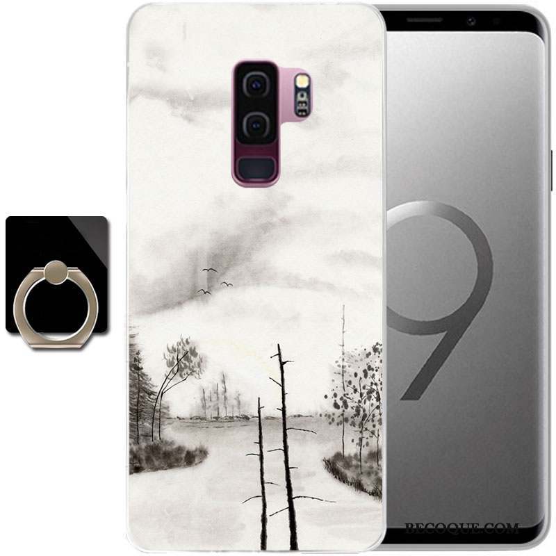 Samsung Galaxy S9+ Incassable Protection Coque De Téléphone Violet Peinture Étui