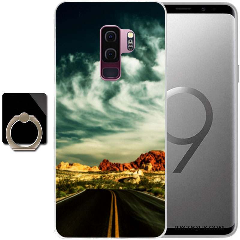 Samsung Galaxy S9+ Incassable Protection Coque De Téléphone Violet Peinture Étui