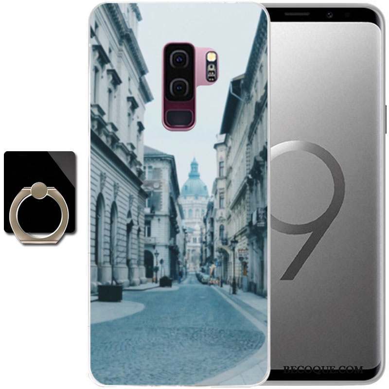 Samsung Galaxy S9+ Incassable Protection Coque De Téléphone Violet Peinture Étui