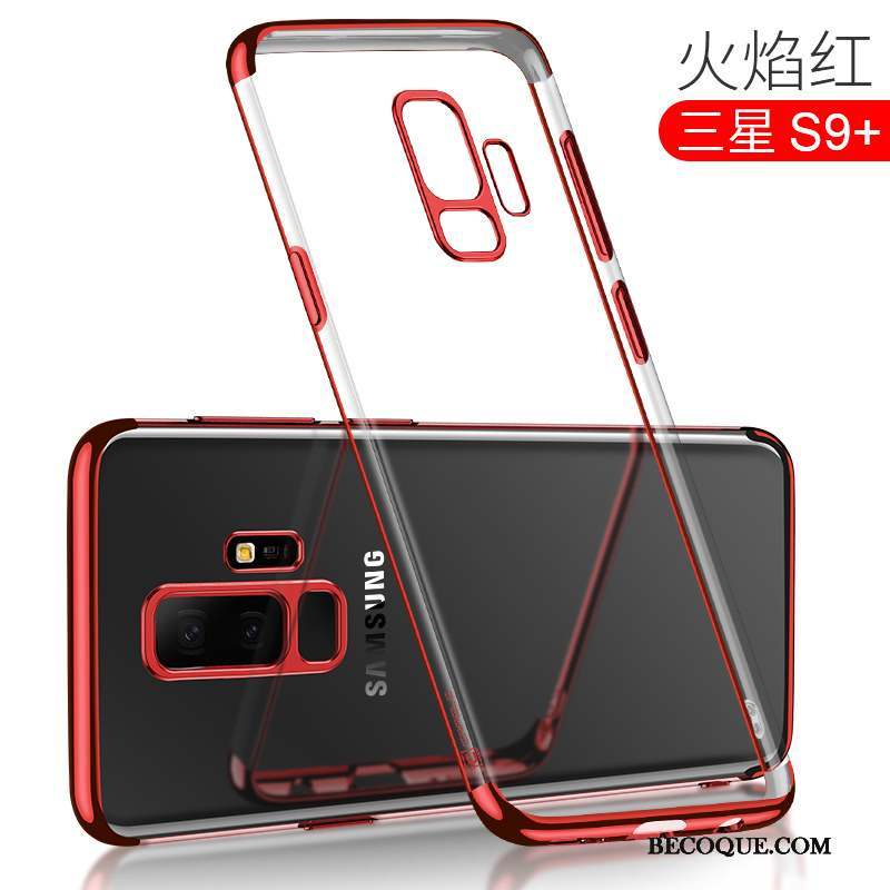 Samsung Galaxy S9+ Incassable Transparent Coque De Téléphone Protection Bleu Étui