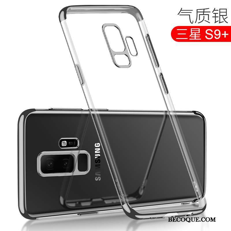 Samsung Galaxy S9+ Incassable Transparent Coque De Téléphone Protection Bleu Étui