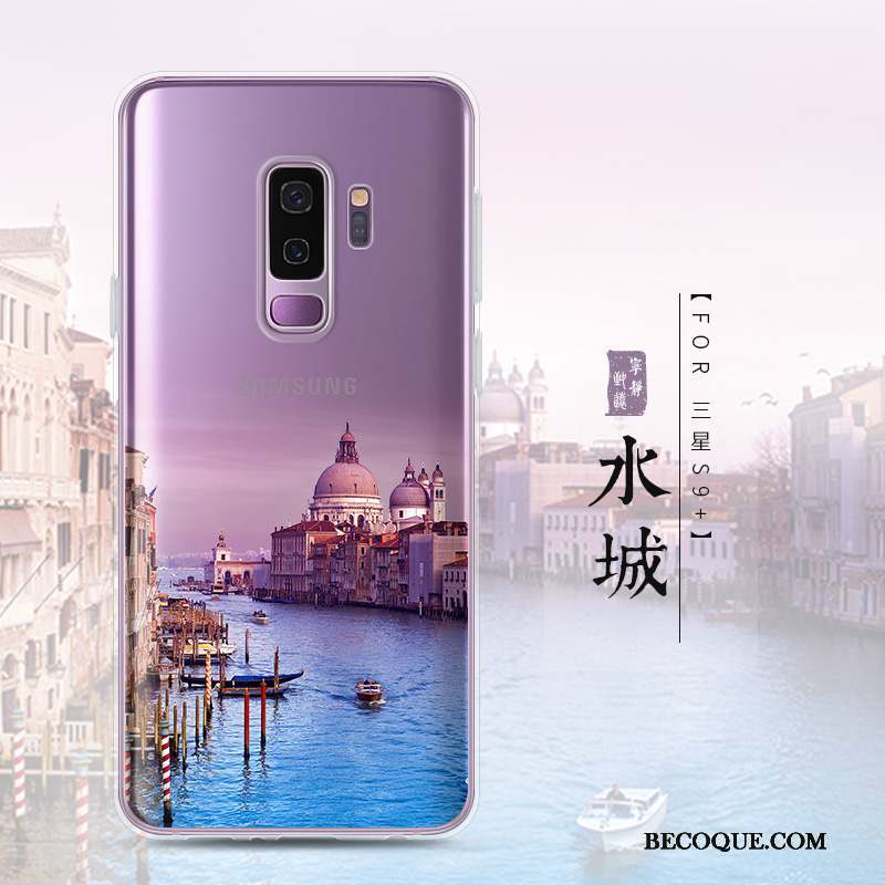 Samsung Galaxy S9+ Incassable Étui Protection Coque De Téléphone Silicone Violet