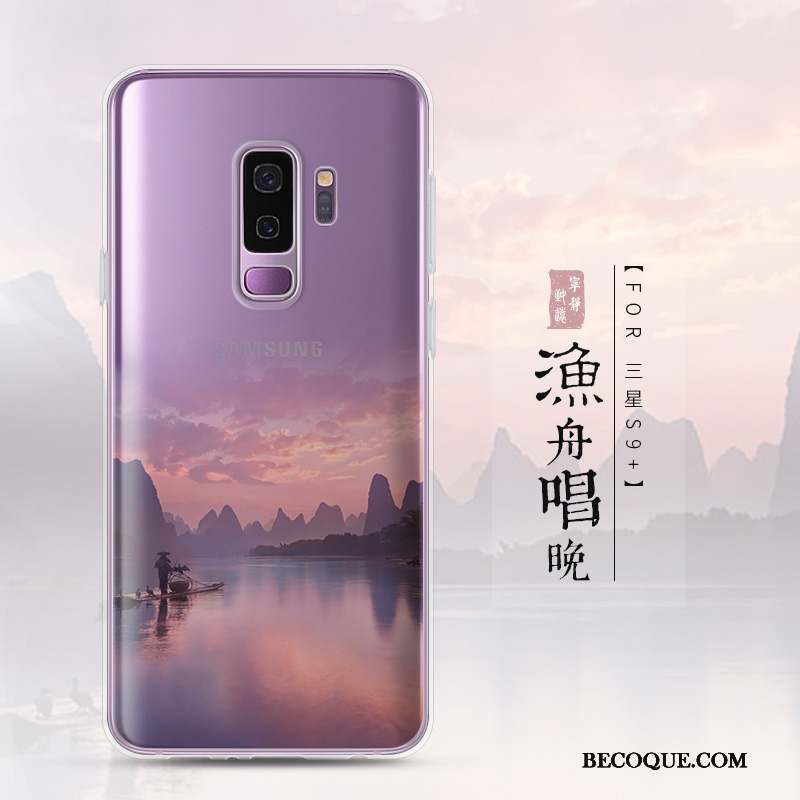 Samsung Galaxy S9+ Incassable Étui Protection Coque De Téléphone Silicone Violet