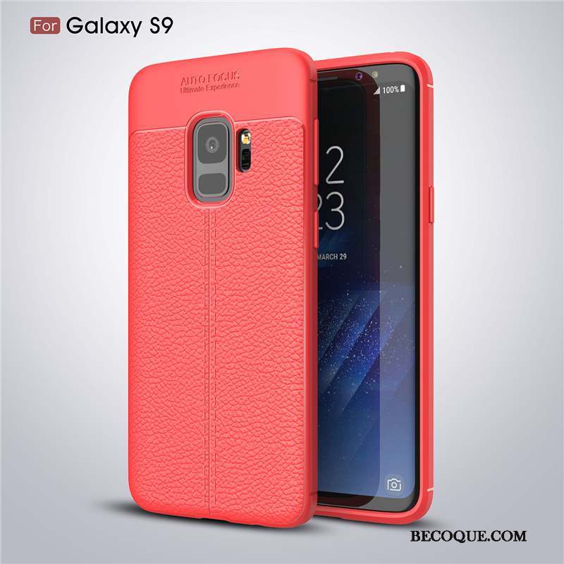 Samsung Galaxy S9 Modèle Fleurie Noir Cuir Coque De Téléphone Fluide Doux Tout Compris