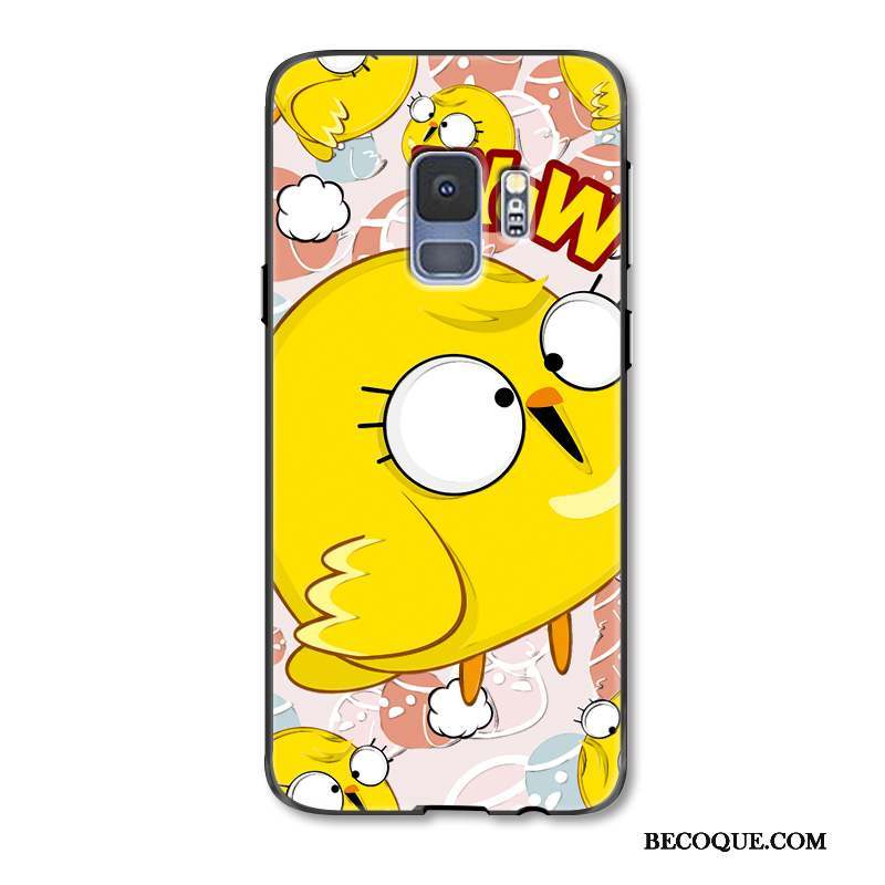 Samsung Galaxy S9+ Ornements Suspendus Dessin Animé Étui Jaune Coque De Téléphone Poulet