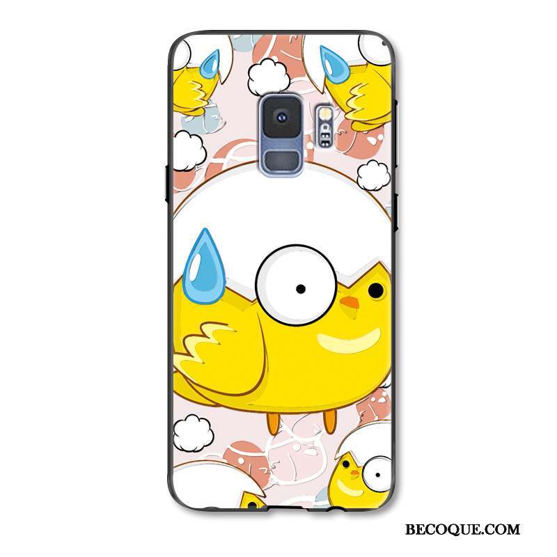 Samsung Galaxy S9+ Ornements Suspendus Dessin Animé Étui Jaune Coque De Téléphone Poulet