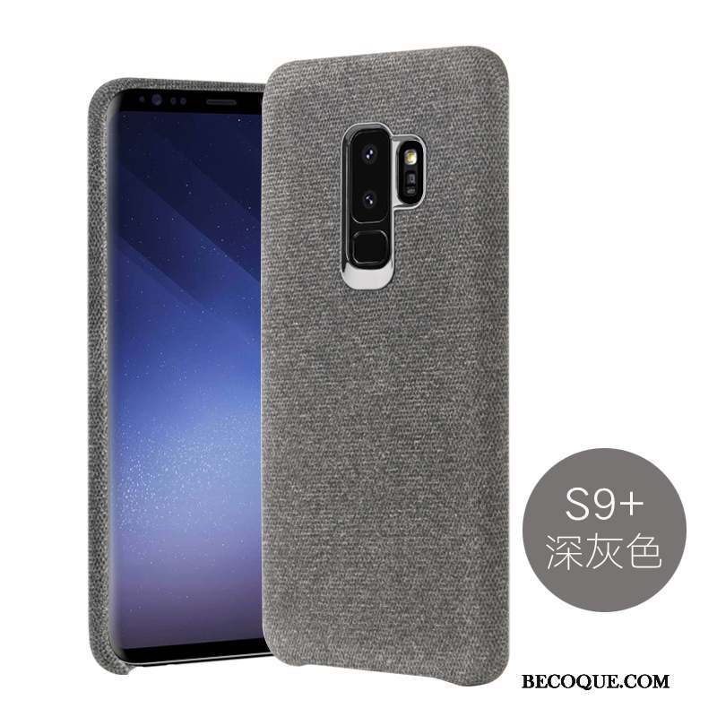 Samsung Galaxy S9+ Personnalité Business Gris Tissu Coque De Téléphone