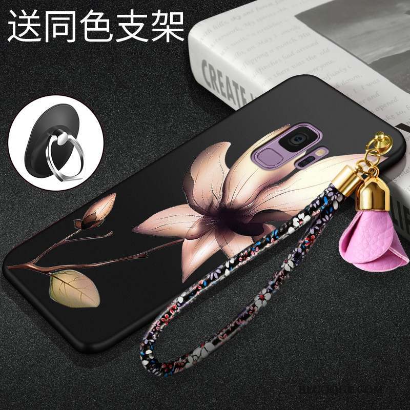 Samsung Galaxy S9 Protection Incassable Coque Tendance Noir Fluide Doux