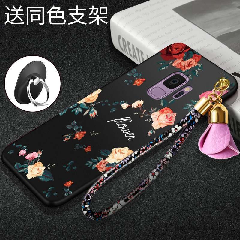 Samsung Galaxy S9 Protection Incassable Coque Tendance Noir Fluide Doux