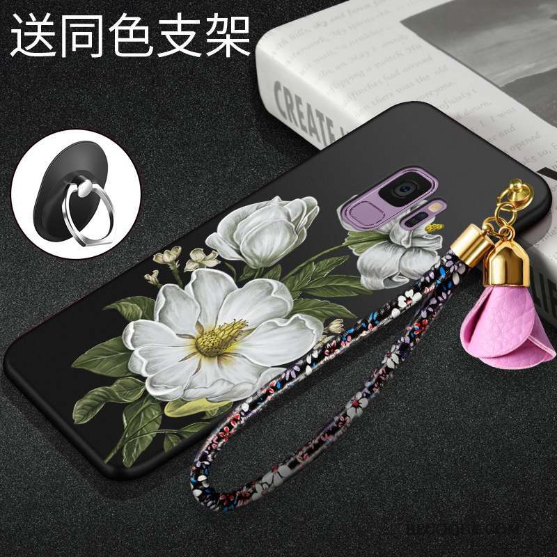 Samsung Galaxy S9 Protection Incassable Coque Tendance Noir Fluide Doux