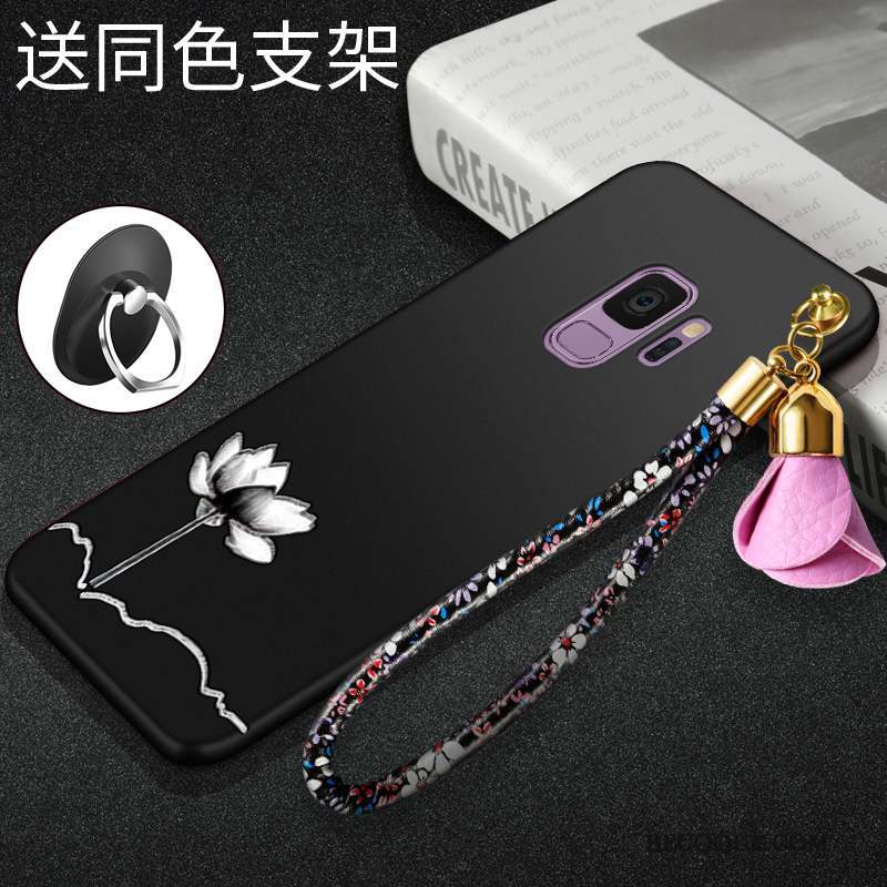 Samsung Galaxy S9 Protection Incassable Coque Tendance Noir Fluide Doux