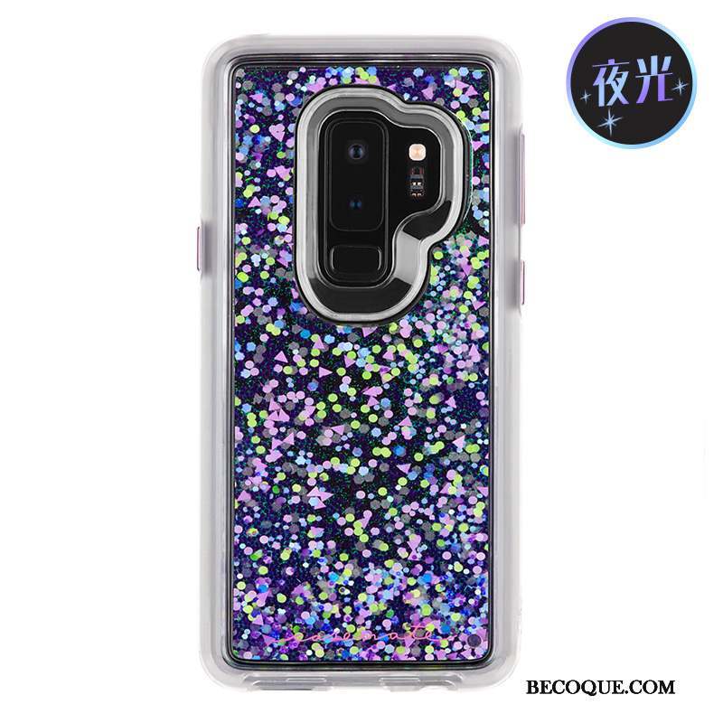 Samsung Galaxy S9 Quicksand Rose Incassable Liquide Étui Coque De Téléphone