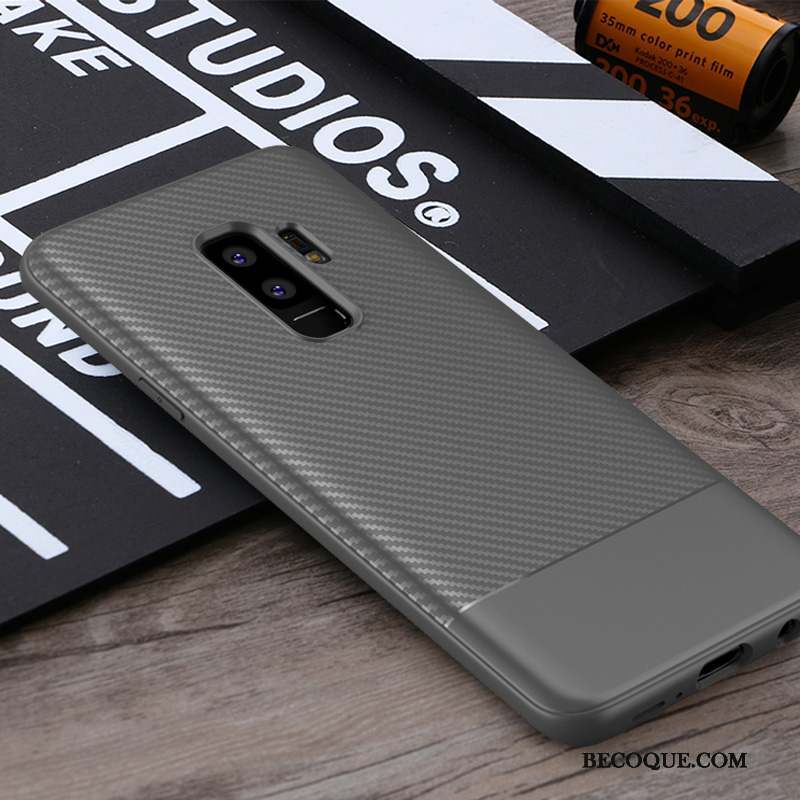 Samsung Galaxy S9+ Tendance Incassable Fluide Doux Coque De Téléphone Gris Étui