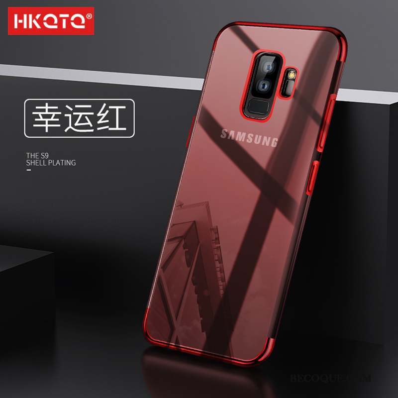 Samsung Galaxy S9+ Très Mince Protection Incassable Coque De Téléphone Transparent Rouge