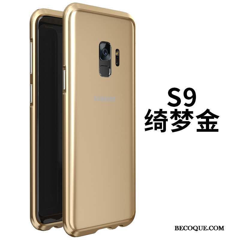 Samsung Galaxy S9 Verre Border Étui Coque De Téléphone Métal Noir