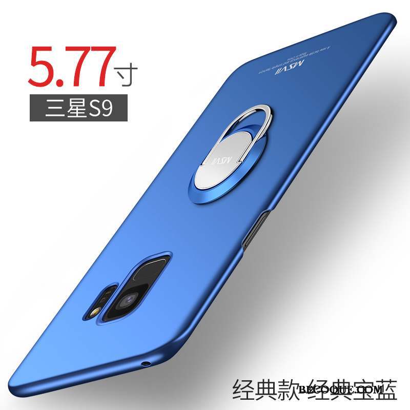 Samsung Galaxy S9 Étui Coque De Téléphone Délavé En Daim Très Mince Tout Compris Bleu