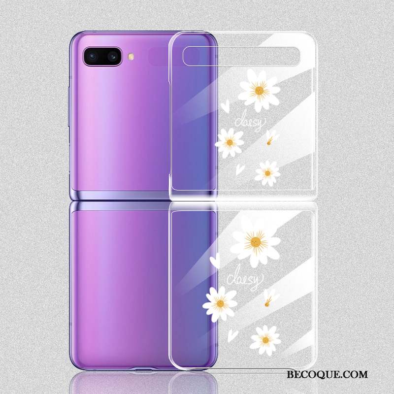 Samsung Z Flip Amoureux Mode Transparent Protection Fleur Coque De Téléphone