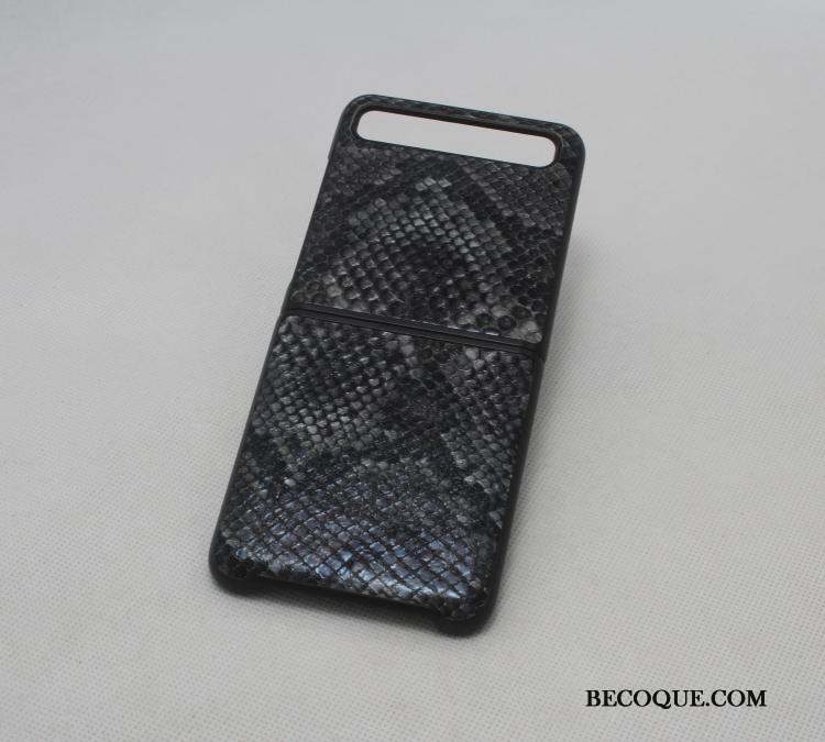 Samsung Z Flip Coque Tout Compris Luxe Étui En Cuir Protection Noir Incassable