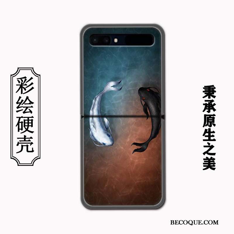 Samsung Z Flip Coque Vent Tendance Luxe Noir Modèle