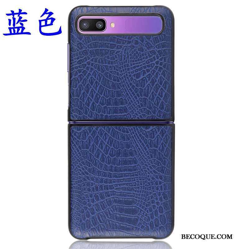 Samsung Z Flip Cuir Étui Blanc Coque De Téléphone Crocodile Modèle Difficile