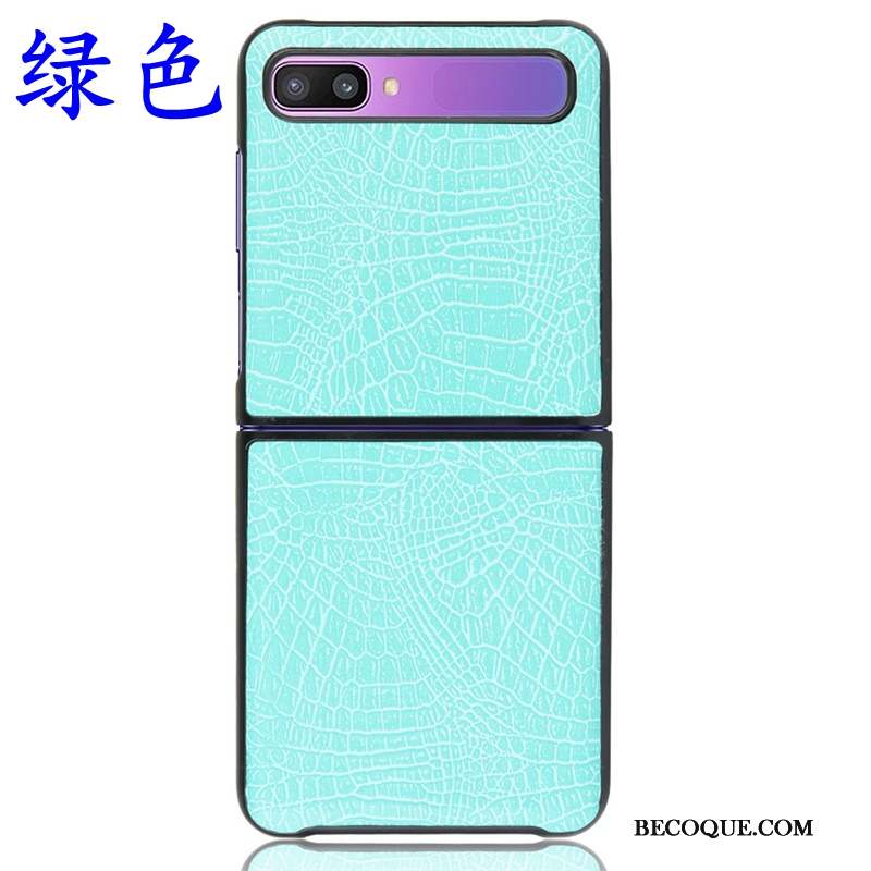 Samsung Z Flip Cuir Étui Blanc Coque De Téléphone Crocodile Modèle Difficile