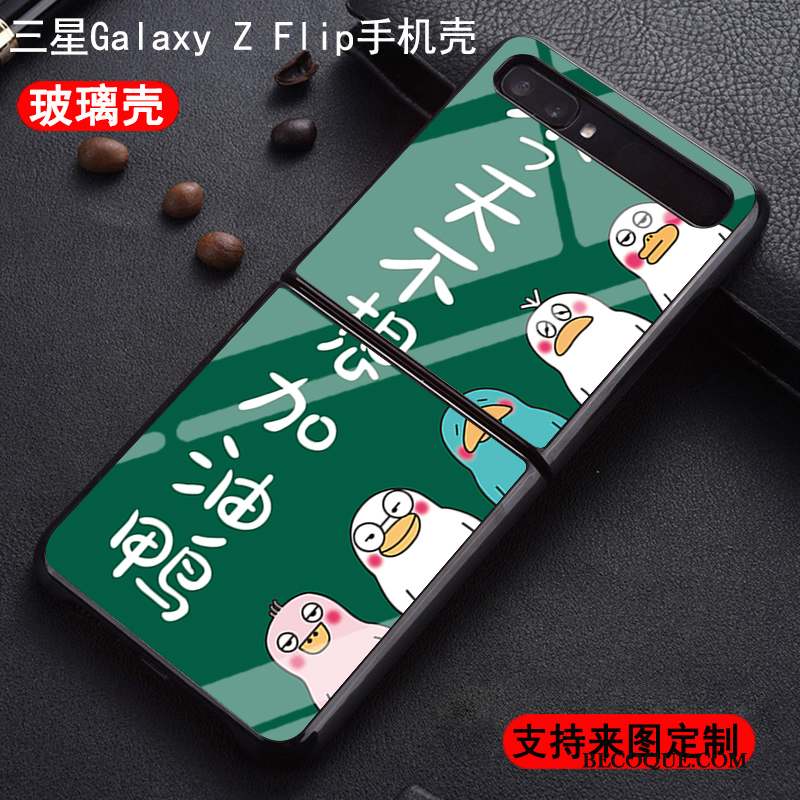 Samsung Z Flip Silicone Coque De Téléphone Créatif Tendance Verre Plier