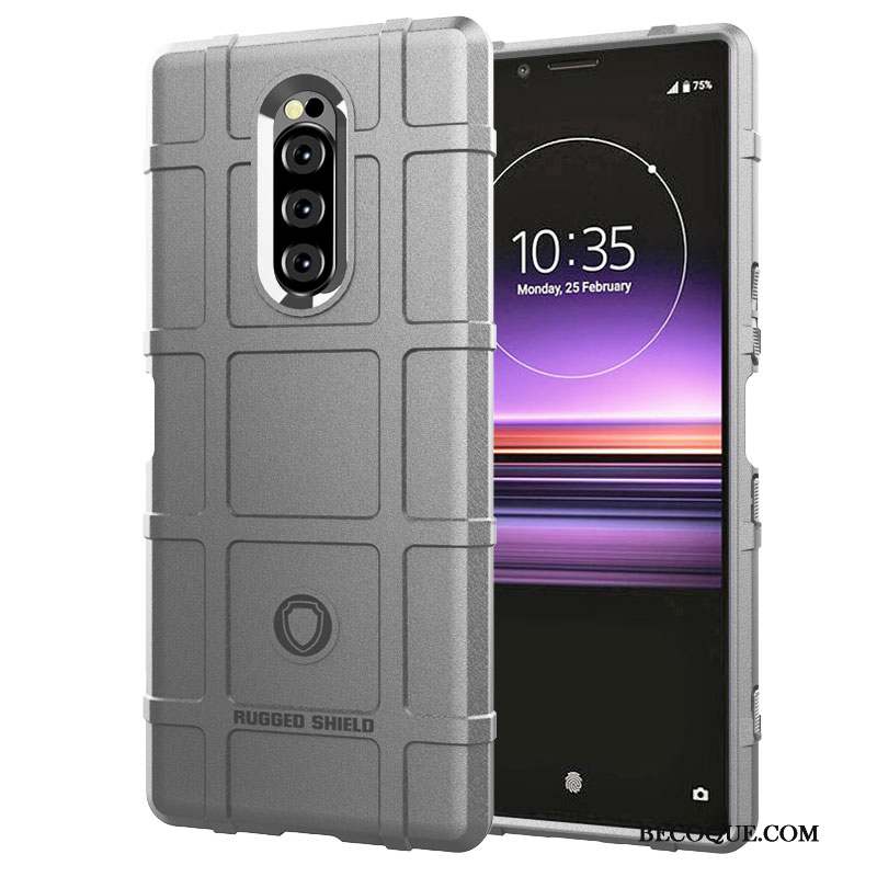 Sony Xperia 1 Délavé En Daim Coque De Téléphone Incassable Épaissir Fluide Doux Étui