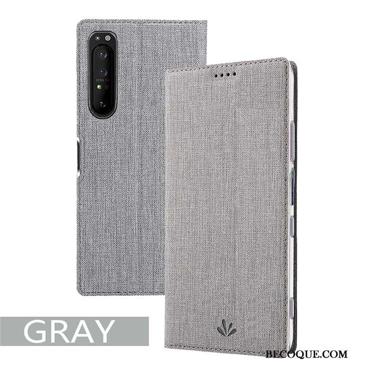 Sony Xperia 1 Ii Coque De Téléphone Housse Noir Tissu Support Modèle Fleurie