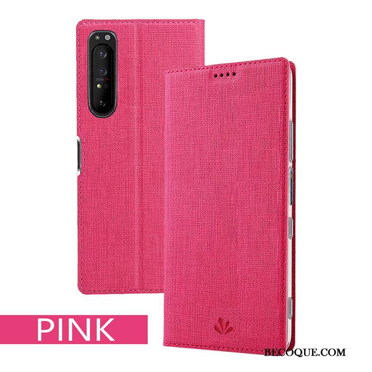 Sony Xperia 1 Ii Coque De Téléphone Housse Noir Tissu Support Modèle Fleurie