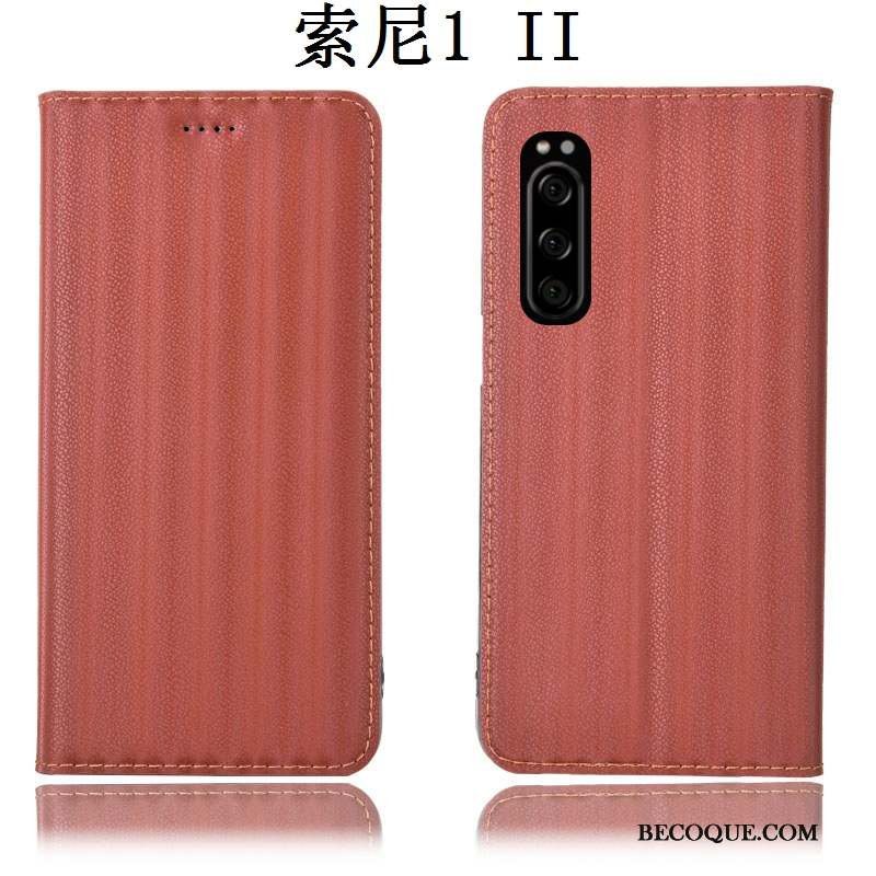 Sony Xperia 1 Ii Coque Protection Bleu Dégradé Incassable Étui Étui En Cuir