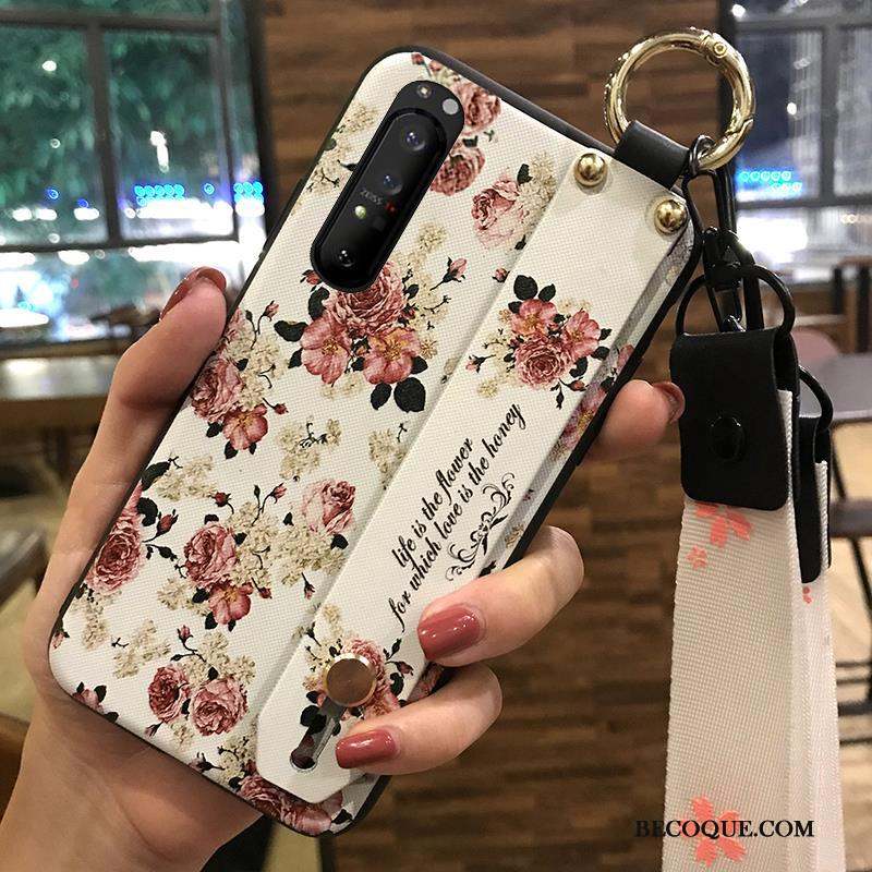 Sony Xperia 1 Ii Coque Rose Créatif Fleur Frais Fluide Doux Ornements Suspendus