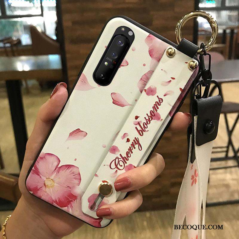 Sony Xperia 1 Ii Coque Rose Créatif Fleur Frais Fluide Doux Ornements Suspendus