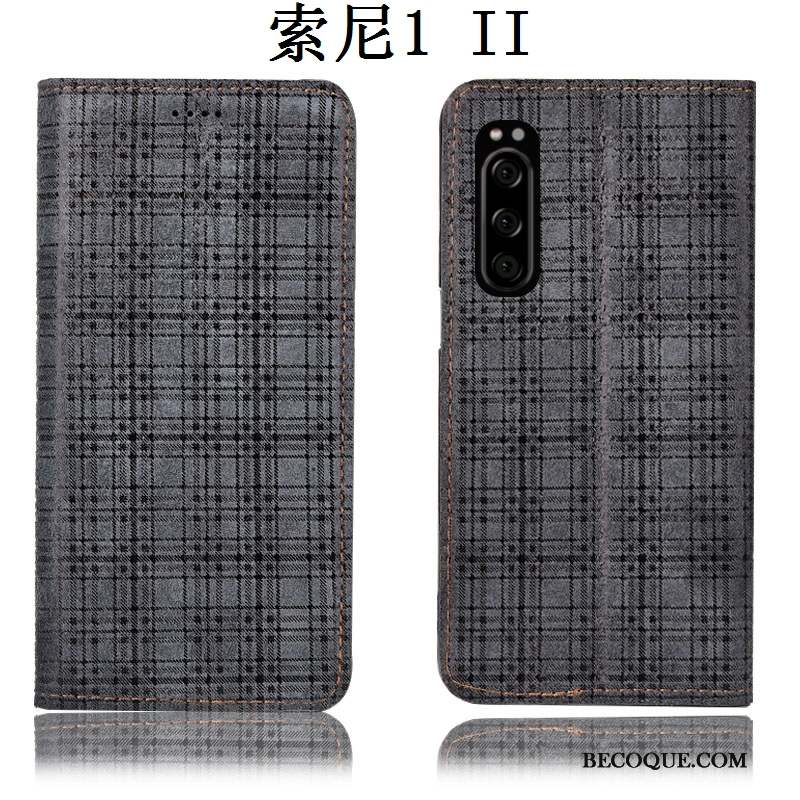 Sony Xperia 1 Ii Coque Étui En Cuir Housse Protection Velours Incassable Tout Compris