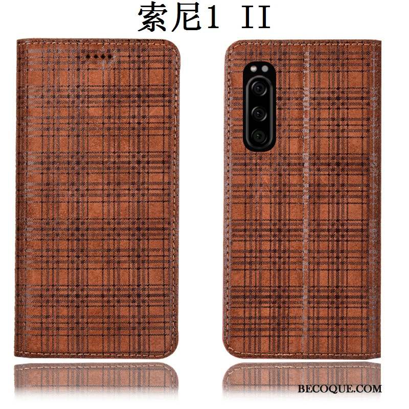 Sony Xperia 1 Ii Coque Étui En Cuir Housse Protection Velours Incassable Tout Compris