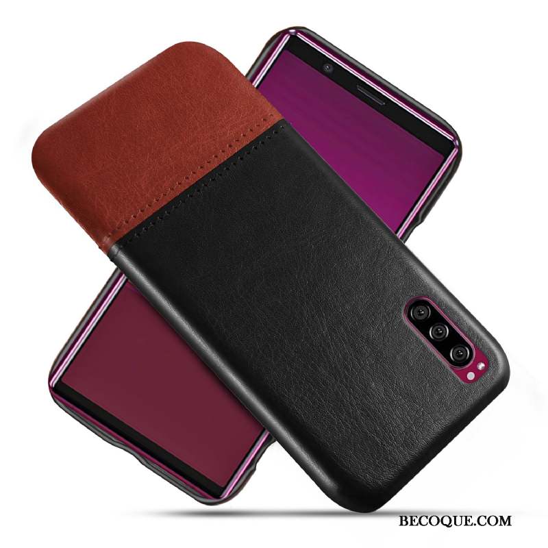 Sony Xperia 1 Ii Protection Qualité Personnalité Bleu Cuir Coque