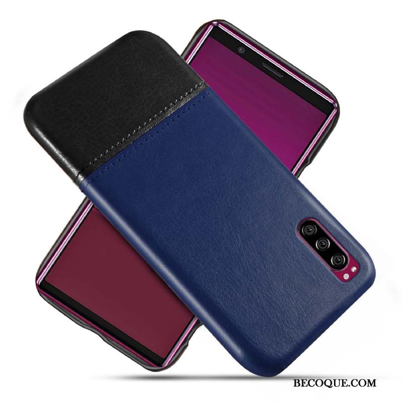 Sony Xperia 1 Ii Protection Qualité Personnalité Bleu Cuir Coque