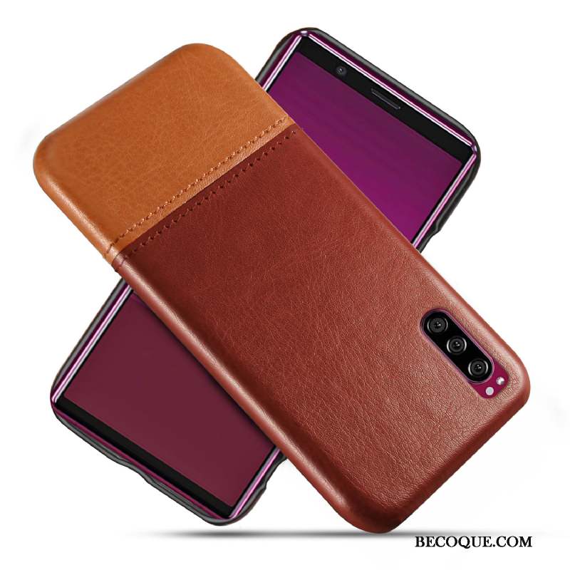 Sony Xperia 1 Ii Protection Qualité Personnalité Bleu Cuir Coque