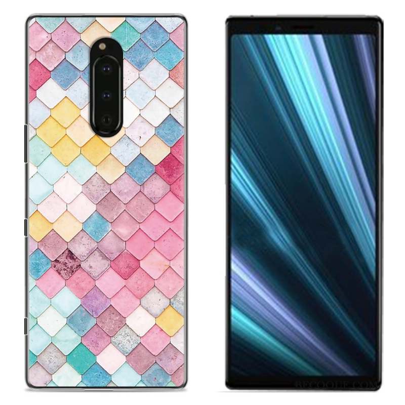 Sony Xperia 1 Rose Tissu Coque De Téléphone Peinture Protection