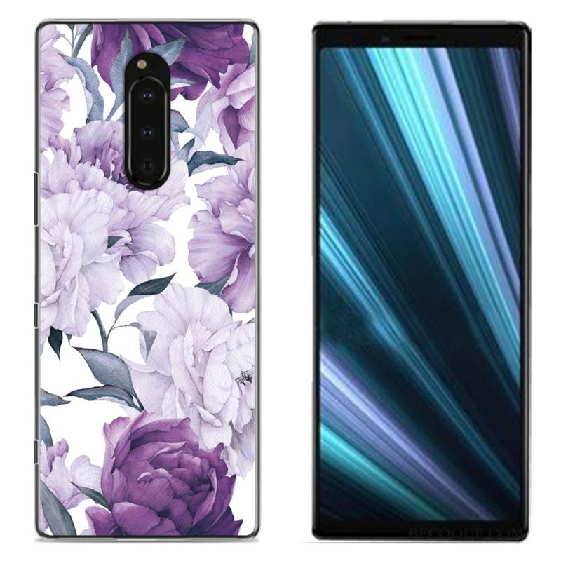 Sony Xperia 1 Rose Tissu Coque De Téléphone Peinture Protection