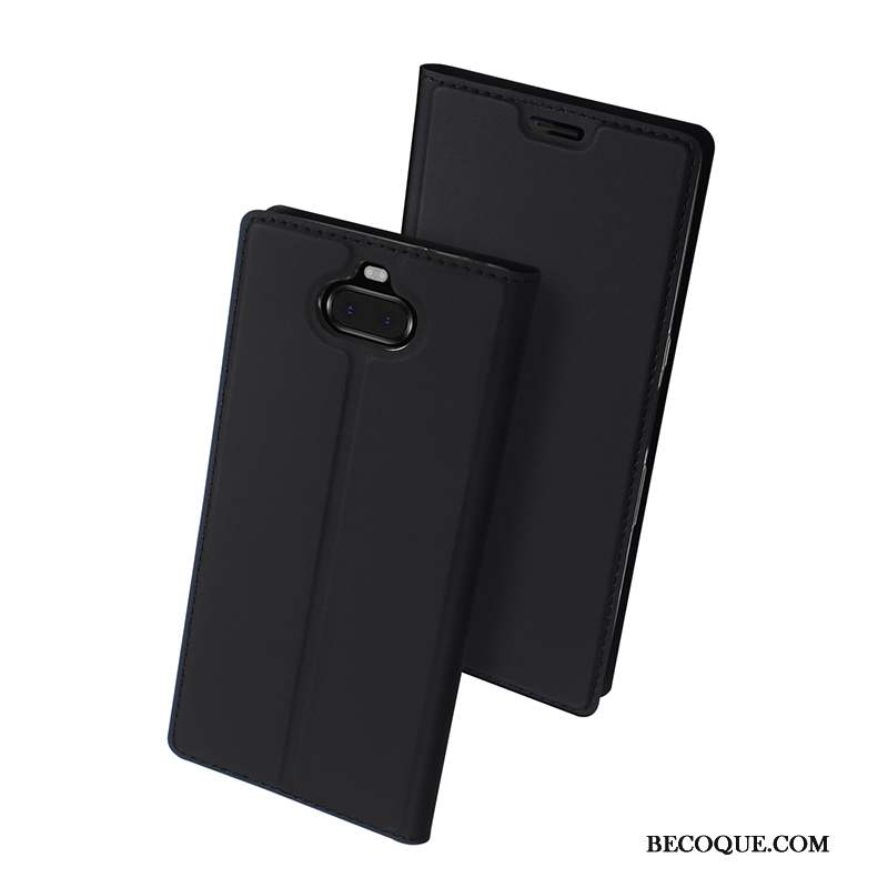 Sony Xperia 10 Coque De Téléphone Bleu Étui En Cuir Incassable Housse Protection