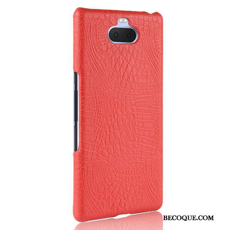 Sony Xperia 10 Coque De Téléphone Qualité Protection Étui Cuir Crocodile Modèle