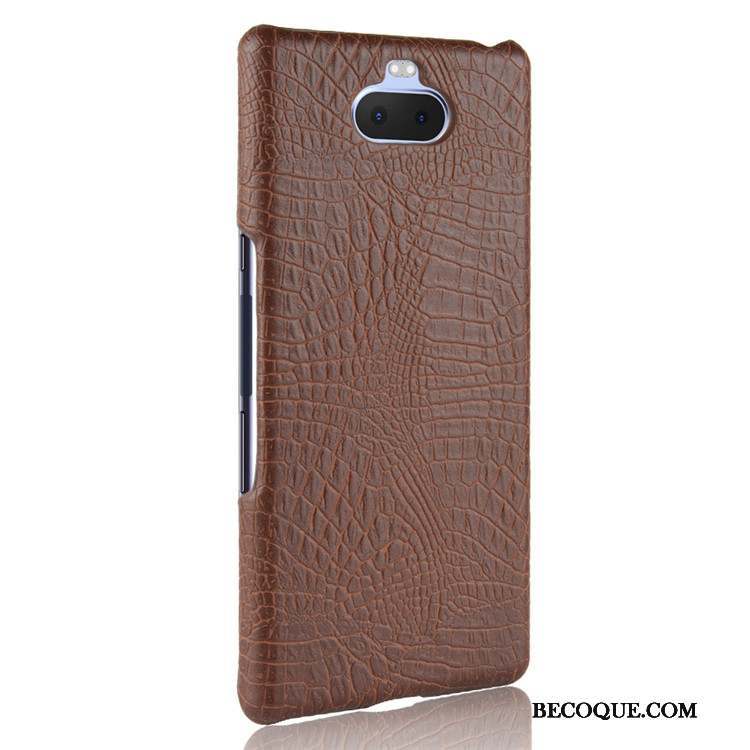 Sony Xperia 10 Coque De Téléphone Qualité Protection Étui Cuir Crocodile Modèle