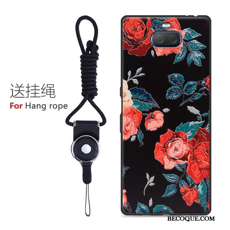 Sony Xperia 10 Coque Gaufrage Protection Fluide Doux Sentir Silicone Tout Compris